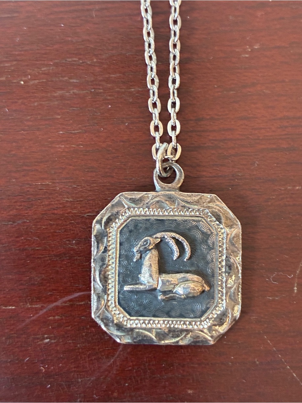 Vintage Mexican Sterling Silver Capricorn Zodiac Goat Pendant Necklace